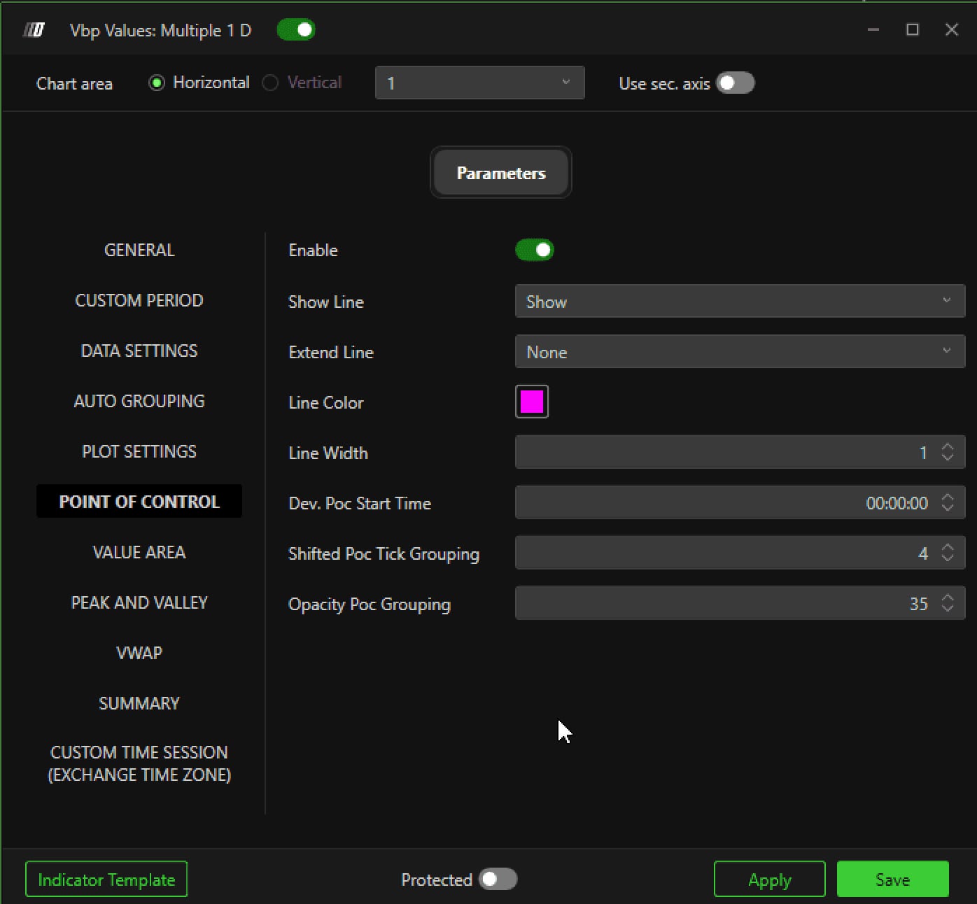 The POC panel with Show line and the extension options.