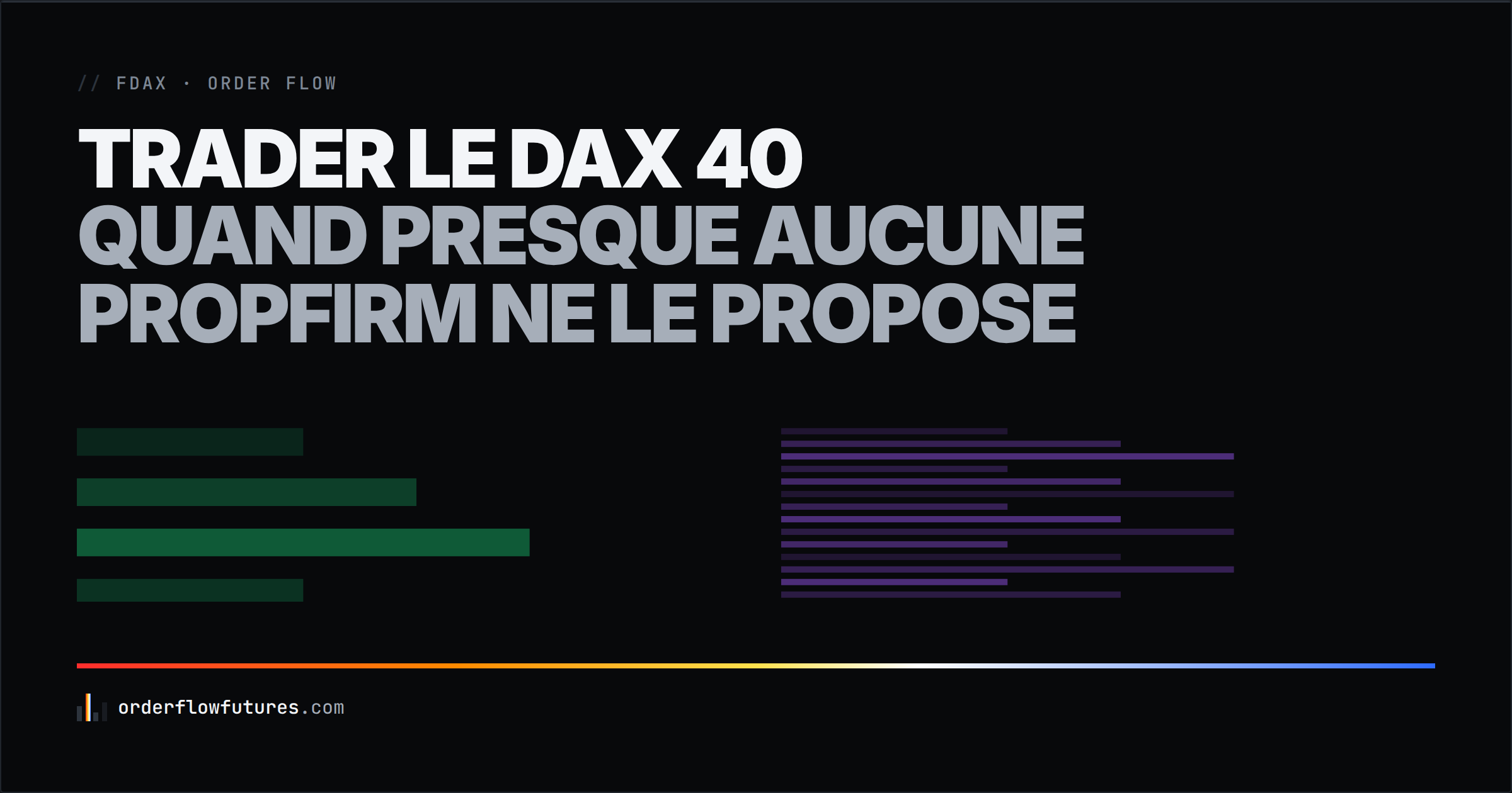 Trader le DAX 40 (FDAX) en order flow : le marché que presque aucune propfirm ne propose